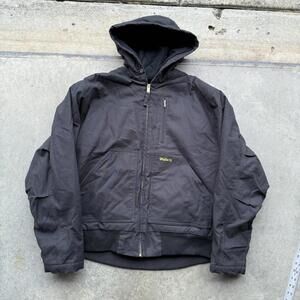 VTG Y2K Walls workwear black canvas jacket size large insulated